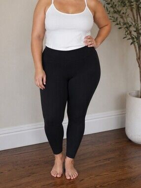 Vince Camuto Plus Size 1X Black Pull-On Stretch Leggings High Rise Ankle Pants